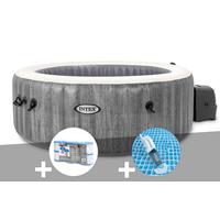 Kit spa gonflable Intex PureSpa Baltik rond Bulles 4 places + 6 filtres + Aspirateur