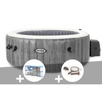Kit spa gonflable Intex PureSpa Baltik rond Bulles 4 places + 6 filtres + Kit d'entretien