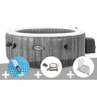 Kit spa gonflable Intex PureSpa Baltik rond Bulles 6 places + Aspirateur + Kit d'entretien + Porte-verre