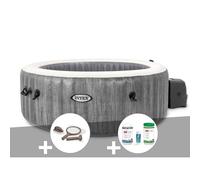 Kit spa gonflable Intex PureSpa Baltik rond Bulles 6 places + Kit d'entretien + Kit de traitement brome