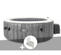 Kit spa gonflable Intex PureSpa Baltik rond Bulles 6 places + Porte-verre