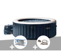 Kit spa gonflable Intex PureSpa Blue Navy rond Bulles 4 places + 6 filtres + Kit d'entretien