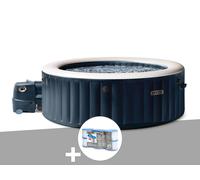 Kit spa gonflable Intex PureSpa Blue Navy rond Bulles 6 places + 6 filtres