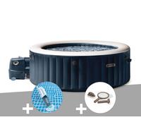 Kit spa gonflable Intex PureSpa Blue Navy rond Bulles 6 places + Aspirateur + Kit d'entretien