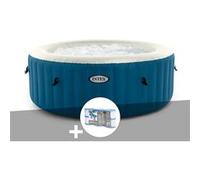 Kit spa gonflable Intex PureSpa Blue One rond Bulles 2/4 places + 6 filtres
