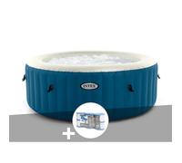 Kit spa gonflable Intex PureSpa Blue One rond Bulles 2/4 places + 6 filtres