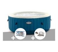 Kit spa gonflable Intex PureSpa Blue One rond Bulles 2/4 places + 6 filtres + Kit d'entretien 2 G