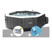 Kit spa gonflable Intex PureSpa Carbone octogonal Bulles et Jets 4 places + 12 filtres + Aspirateur