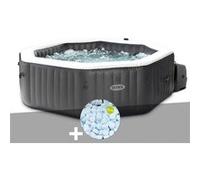 Kit spa gonflable Intex PureSpa Carbone octogonal Bulles et Jets 4 places + 5 kg de sel 6 G