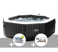 Kit spa gonflable Intex PureSpa Carbone octogonal Bulles et Jets 6 places + 12 filtres + Kit d'entretien