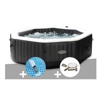 Kit spa gonflable Intex PureSpa Carbone octogonal Bulles et Jets 6 places + Aspirateur + Kit d'entretien