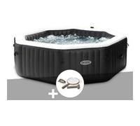 Kit spa gonflable Intex PureSpa Carbone octogonal Bulles et Jets 6 places + Kit d'entretien Noir G