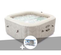 Kit spa gonflable Intex PureSpa Chevron carré Bulles 4 places + 6 filtres