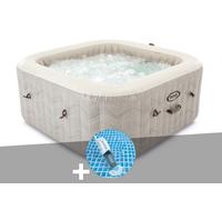Kit spa gonflable Intex PureSpa Chevron carré Bulles 4 places + Aspirateur