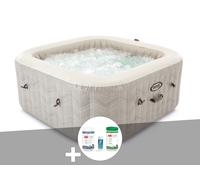 Kit spa gonflable Intex PureSpa Chevron carré Bulles 6 places + Kit de traitement brome
