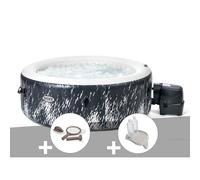 Kit spa gonflable Intex PureSpa Galaxie rond Bulles avec LED 4 places + Kit d'entretien + Porte-verre