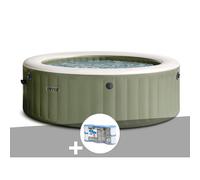 Kit spa gonflable Intex PureSpa Olive rond Bulles 4 places + 6 filtres