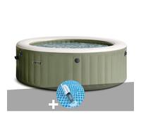 Kit spa gonflable Intex PureSpa Olive rond Bulles 4 places + Aspirateur
