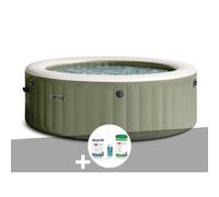 Kit spa gonflable Intex PureSpa Olive rond Bulles 4 places + Kit de traitement brome