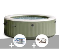 Kit spa gonflable Intex PureSpa Olive rond Bulles 6 places + 6 filtres + Kit d'entretien
