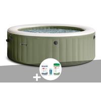 Kit spa gonflable Intex PureSpa Olive rond Bulles 6 places + Kit de traitement brome