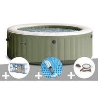 Kit spa gonflable Intex PureSpa Olive rond Bulles 8 places + 6 filtres + Aspirateur + Kit d'entretien