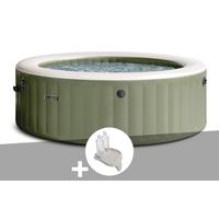 Kit spa gonflable Intex PureSpa Olive rond Bulles 8 places + Porte-verre