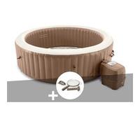 Kit spa gonflable Intex PureSpa Sahara rond Bulles 8 places + Kit d'entretien Beige G