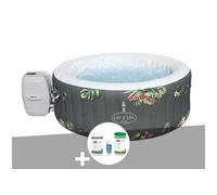 Kit spa gonflable Bestway Lay-Z-Spa Aruba rond Airjet 2/3 places + Kit traitement brome Gris G