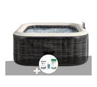 Kit spa gonflable PureSpa Ardoise - Carré, bulles, 4 places, avec kit de traitement brome