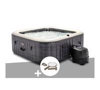 Kit spa gonflable Intex PureSpa Ardoise carré Bulles 6 places + Kit d'entretien