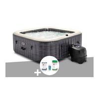 Kit spa gonflable PureSpa Ardoise carré Bulles 6 places + Kit traitement brome