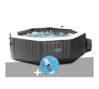 Kit spa gonflable Intex PureSpa Carbone octogonal Bulles et Jets 4 places + Aspirateur