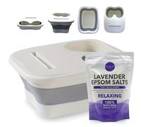 Kit spa pour les pieds - Baignoire pliable pour les pieds, bassin de massage portable et sels d'Epsom de lavande (1 kg)