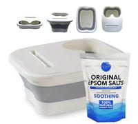 Kit spa pour les pieds - Baignoire pliable pour les pieds, bassin de massage portable et sels d'Epsom frais originaux (1 kg)