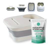 Kit spa pour les pieds - Baignoire pliable pour les pieds, bassin de massage portable et sels d'eucalyptus d'Epsom (1 kg)