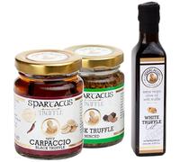 Kit Spartacus avec truffes carpaccio noires hachées et épicées | Huile d'olive extra vierge à la truffe blanche | Offrez-vous des performances culinaires