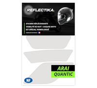 Kit Spécial Autocollants Stickers Réfléchissants pour Casque Moto Arai Quantic - Adhésif Blanc de Signalisation Homologués Normes Française - Visibilité de Nuit