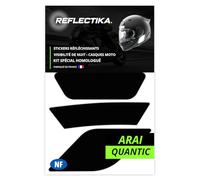 Kit Spécial Autocollants Stickers Réfléchissants pour Casque Moto Arai Quantic - Adhésif Noir de Signalisation Homologués Normes Française - Visibilité de Nuit