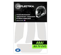 Kit Spécial Autocollants Stickers Réfléchissants pour Casque Moto Arai RX-7V Evo - Adhésif Blanc de Signalisation Homologués Normes Française - Visibilité de Nuit