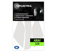 Kit Spécial Autocollants Stickers Réfléchissants pour Casque Moto Arai SZR - Adhésif Blanc de Signalisation Homologués Normes Française - Visibilité de Nuit
