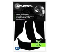 Kit Spécial Autocollants Stickers Réfléchissants pour Casque Moto HJC is 17 - Adhésif Noir de Signalisation Homologués Normes Française - Visibilité de Nuit