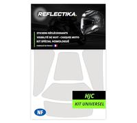 Kit Spécial Autocollants Stickers Réfléchissants pour Casque Moto HJC Kit Universel - Adhésif Blanc de Signalisation Homologués Normes Française - Visibilité de Nuit