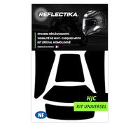 Kit Spécial Autocollants Stickers Réfléchissants pour Casque Moto HJC Kit Universel - Adhésif Noir de Signalisation Homologués Normes Française - Visibilité de Nuit