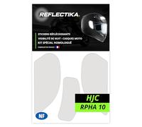 Kit Spécial Autocollants Stickers Réfléchissants pour Casque Moto HJC RPHA 10 - Adhésif Blanc de Signalisation Homologués Normes Française - Visibilité de Nuit