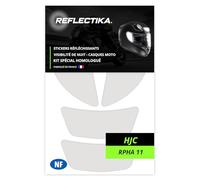 Kit Spécial Autocollants Stickers Réfléchissants pour Casque Moto HJC RPHA 11 - Adhésif Blanc de Signalisation Homologués Normes Française - Visibilité de Nuit