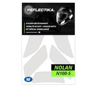 Kit Spécial Autocollants Stickers Réfléchissants pour Casque Moto Nolan N100-5 - Adhésif Blanc de Signalisation Homologués Normes Française - Visibilité de Nuit