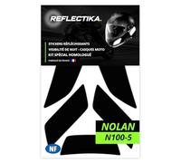 Kit Spécial Autocollants Stickers Réfléchissants pour Casque Moto Nolan N100-5 - Adhésif Noir de Signalisation Homologués Normes Française - Visibilité de Nuit
