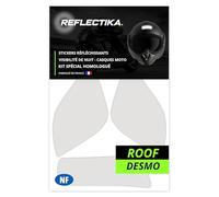 Kit Spécial Autocollants Stickers Réfléchissants pour Casque Moto Roof Desmo - Adhésif Blanc de Signalisation Homologués Normes Française - Visibilité de Nuit