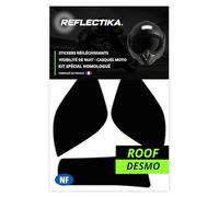 Kit Spécial Autocollants Stickers Réfléchissants pour Casque Moto Roof Desmo - Adhésif Noir de Signalisation Homologués Normes Française - Visibilité de Nuit